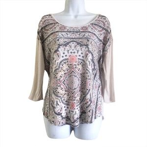 Lucky Brand Long Sleeved Mandala Tee